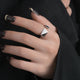 Sterling Silver Geometric Square Adjustable Ring