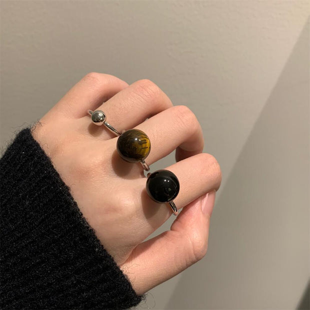 Vintage Natural Stone Tiger Eye Ring