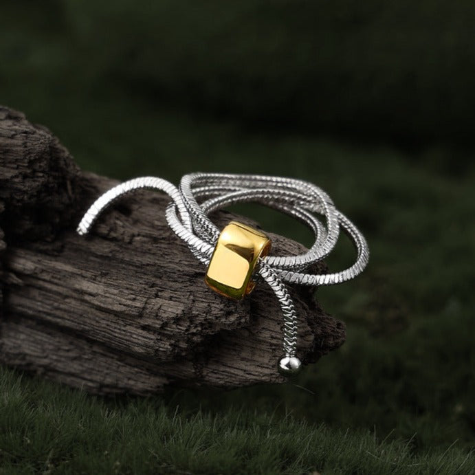 Multi-Layer Line Wrap Adjustable Ring