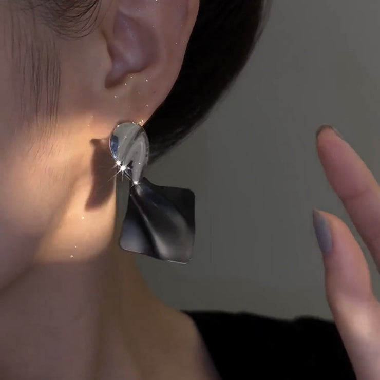 Black Diamond Minimalist Earrings