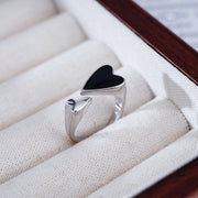 Black Heart Asymmetrical Ring