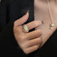 S925 Sterling Silver Fashion Polygonal Diamond Ring