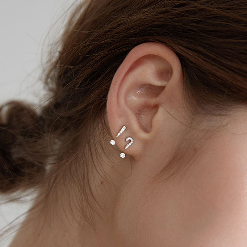 Sterling Silver '！？'Earrings