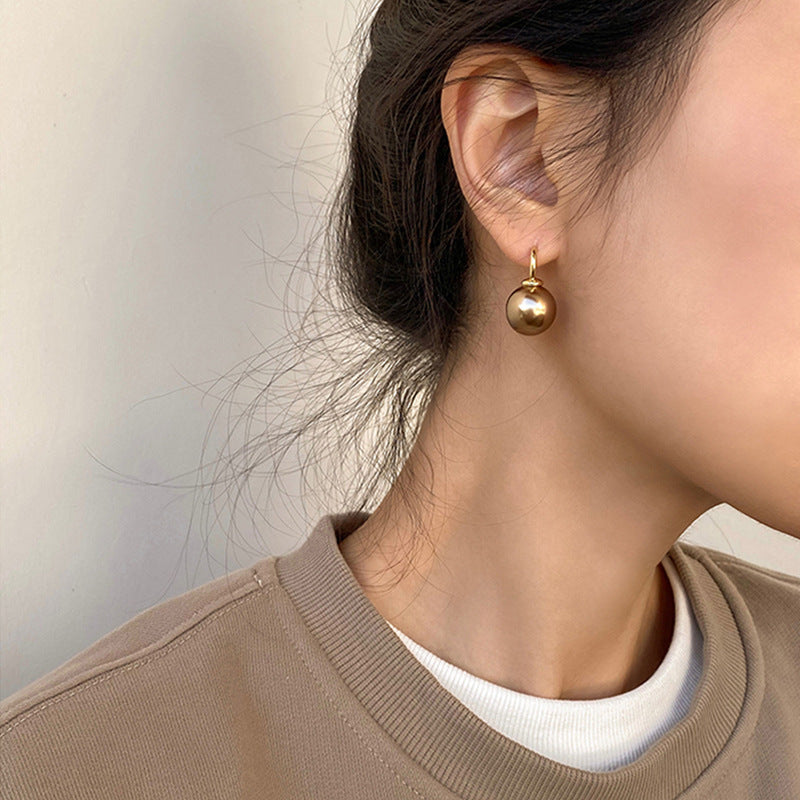 Champagne Pearl Stud Earrings