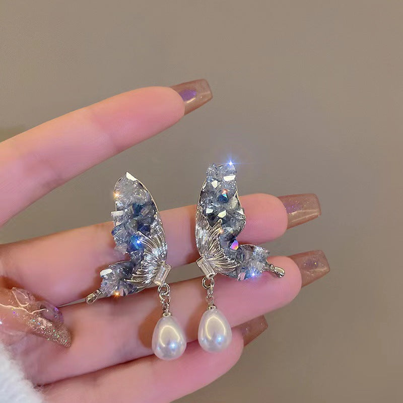 Butterfly Wing Crystal Earrings