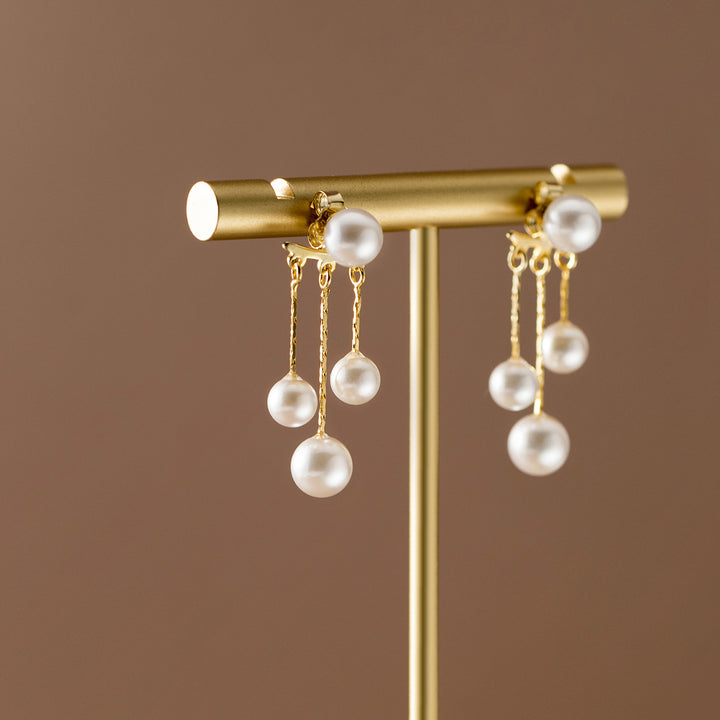 Sterling Silver Pearl Tassel Earring