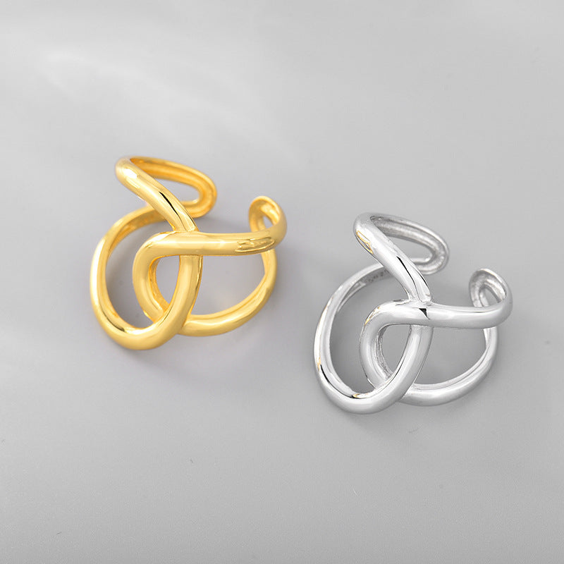 Double C Lnotted Line Adjustable Ring