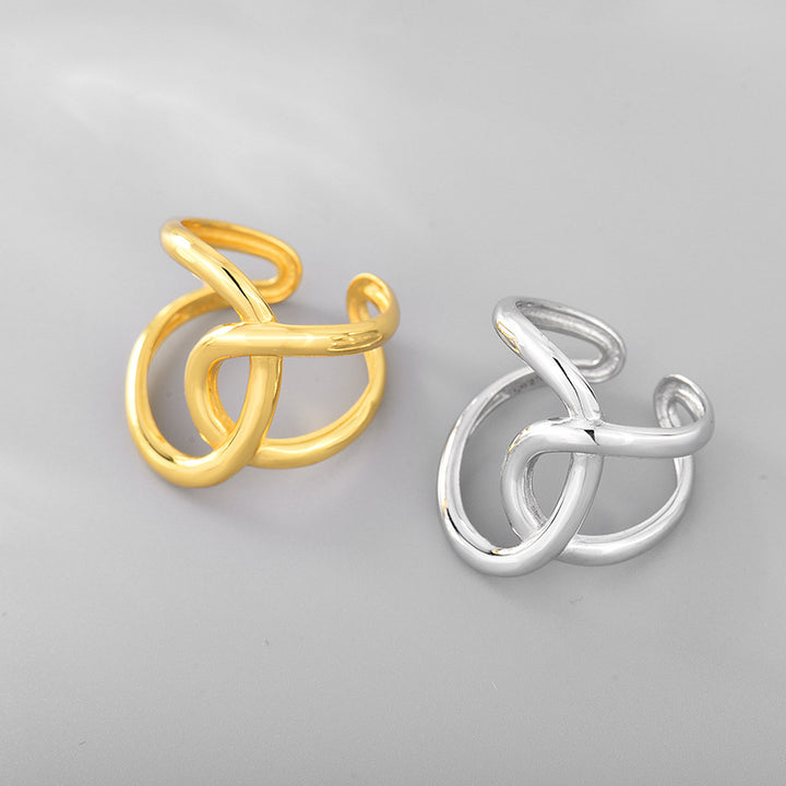 Double C Lnotted Line Adjustable Ring