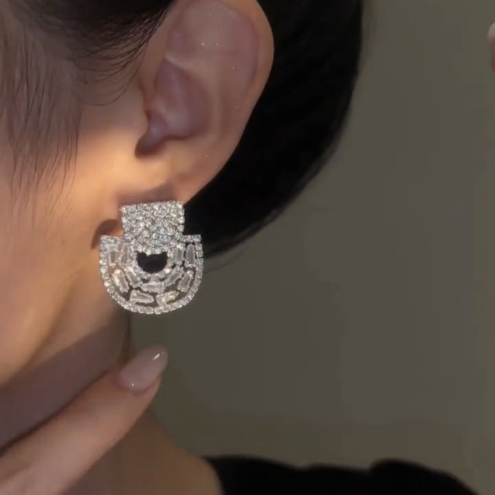 Geometric Half Circle Earrings