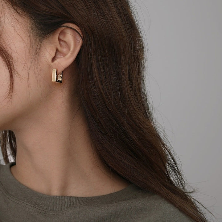 Square Eroded Hoop Earrings