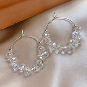 Crystal Beaded Hoop Earrings