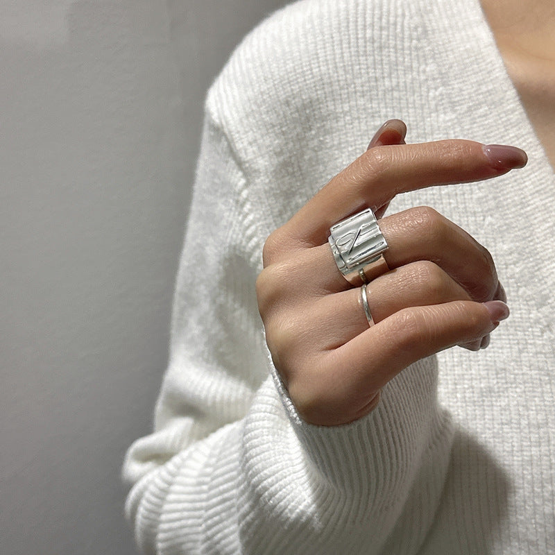 Designer Textured Adjustable Ring