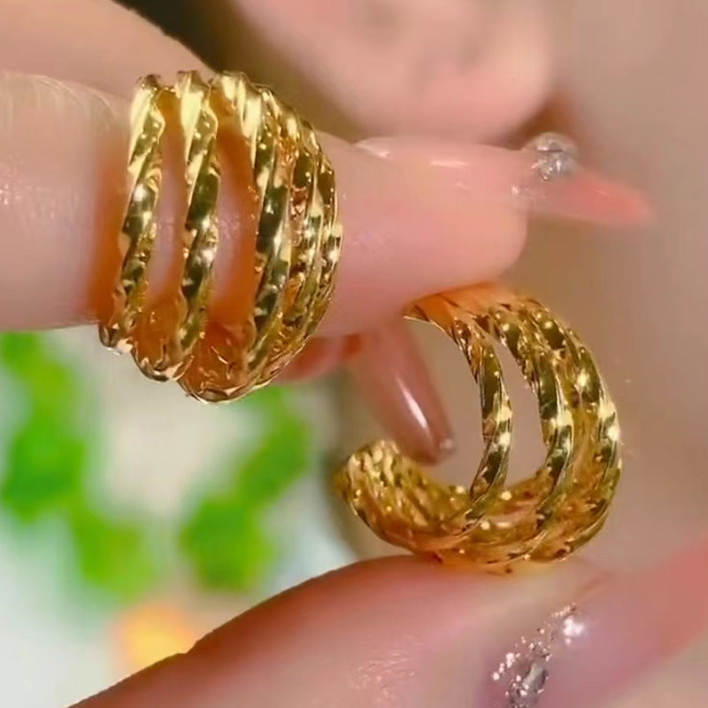 Vintage Twist Multi-Layer Earrings