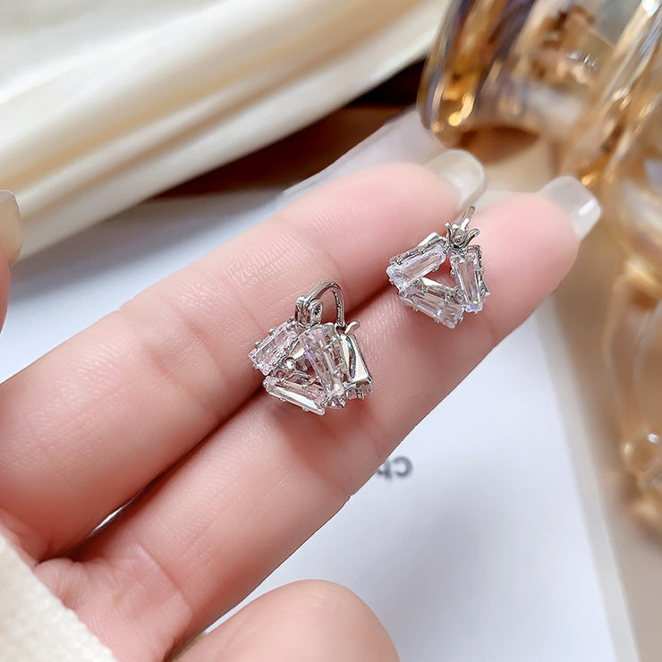 Delicate Triangle Diamond Earrings