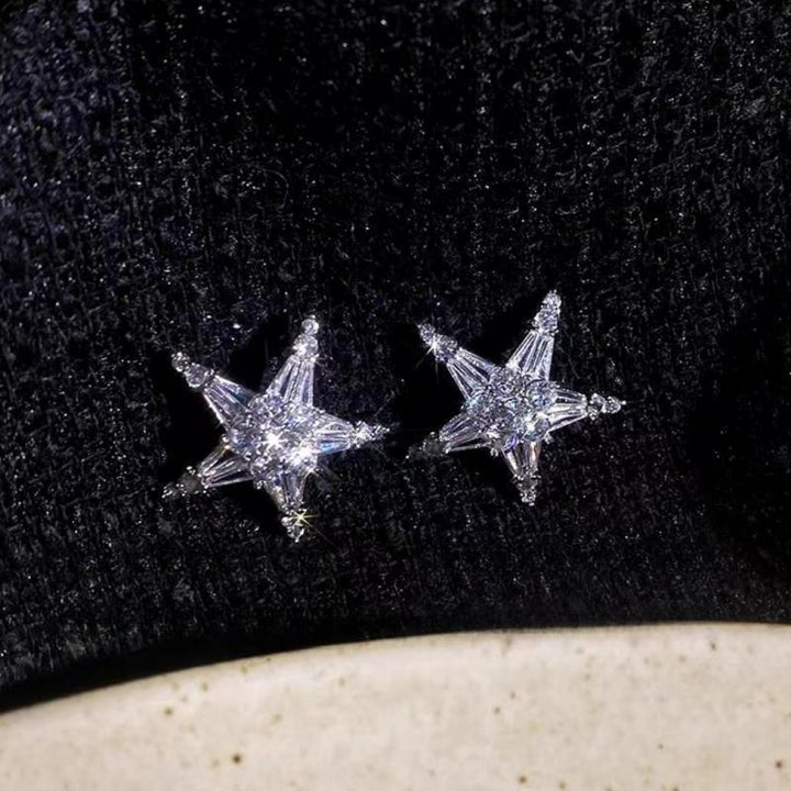 Zirconia Star Earrings/Ear Cuff