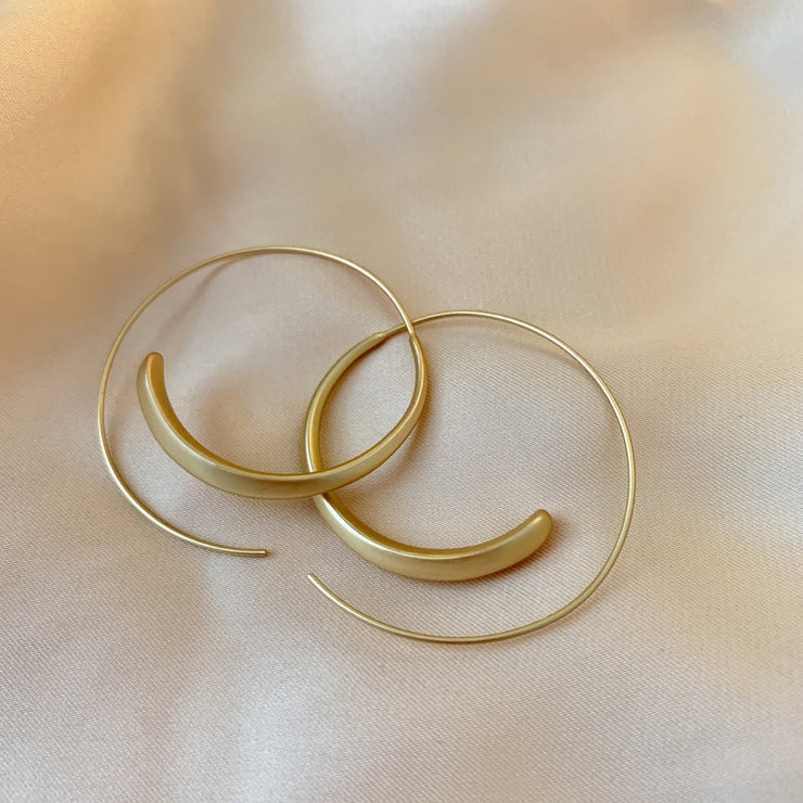 Large Curved Hoop Earrings