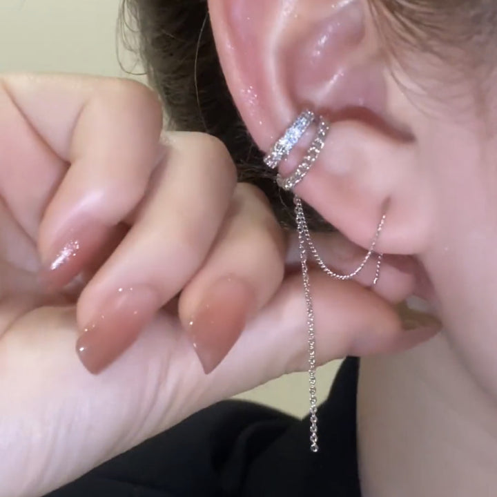 Double-layer Ear Threader Ear Cuff