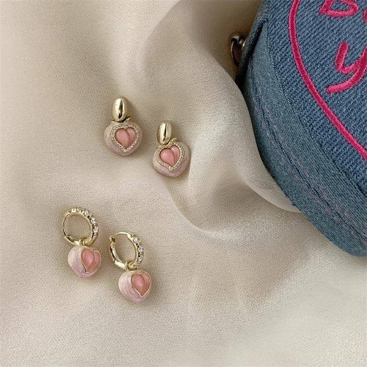 Sweetheart Pink Peach Earrings