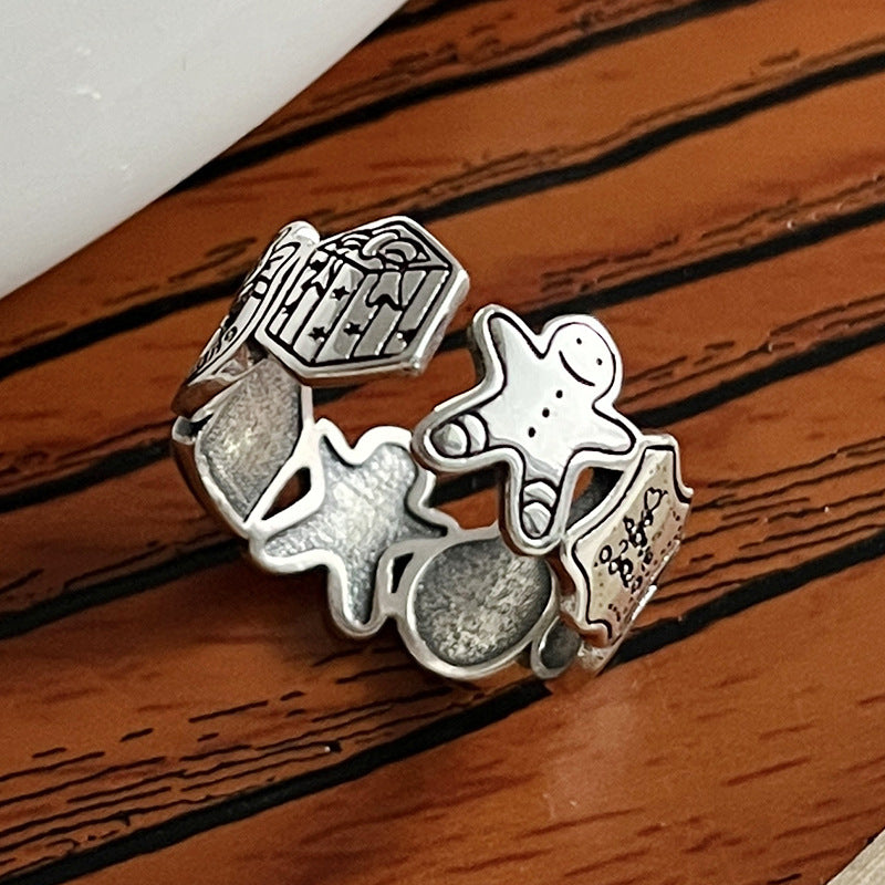 Gingerbread Man Adjustable Ring