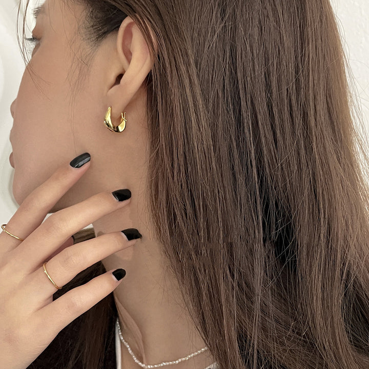 Simple Drop Hoop Earring
