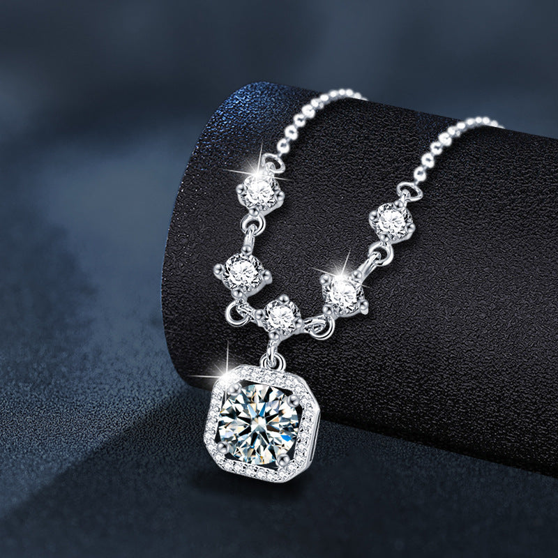 Sugar Cube Moissanite Necklace