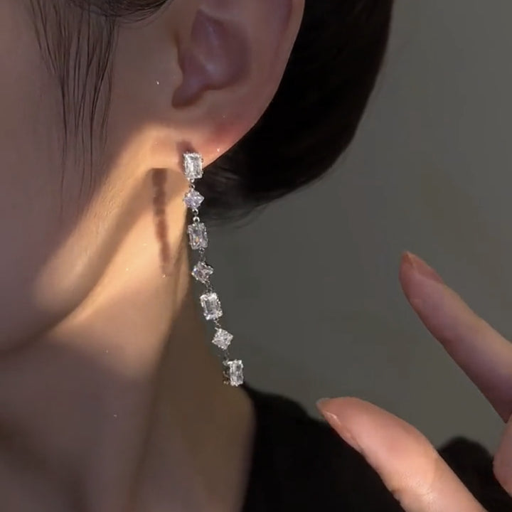 Long Zirconia Earrings