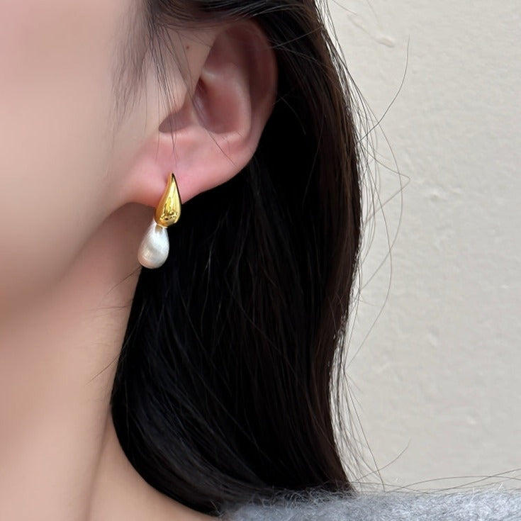 Gold and Silver Drop Earrings