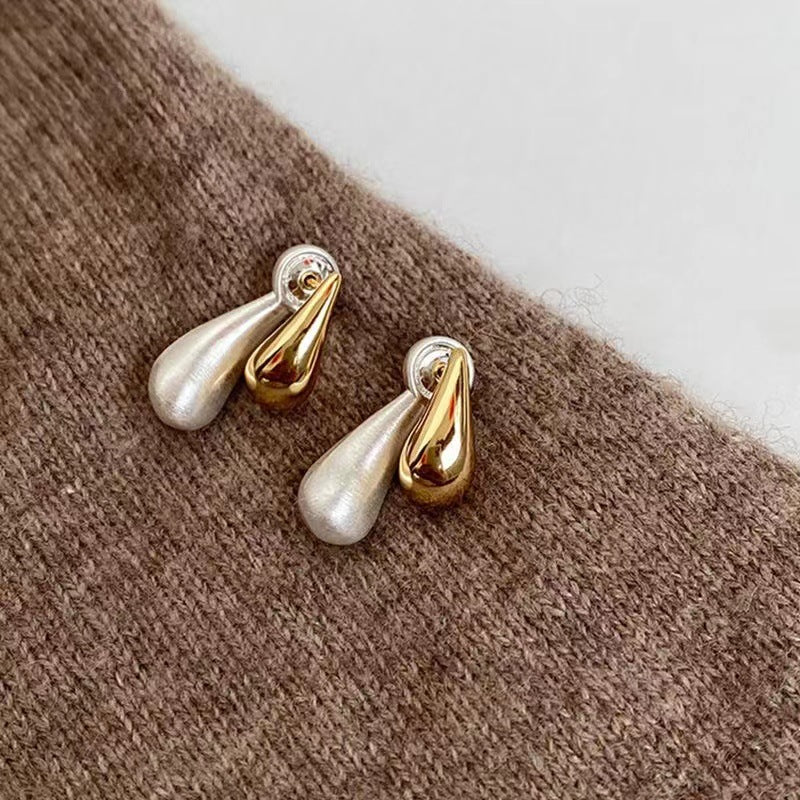 Gold and Silver Drop Earrings