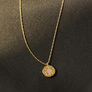 Polaris Coin Button Pendant Necklace