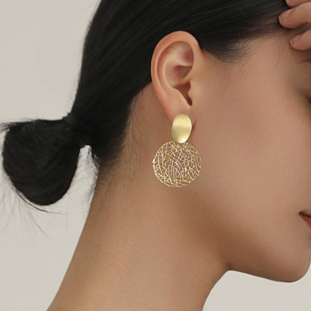 Round Hollow Earrings