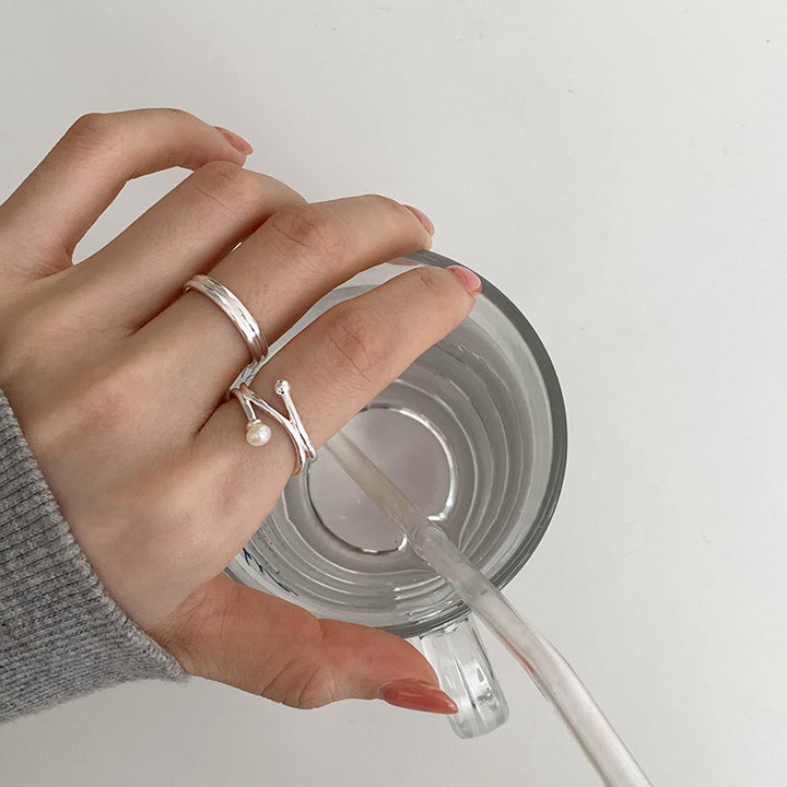 Asymmetrical Pearl Ring