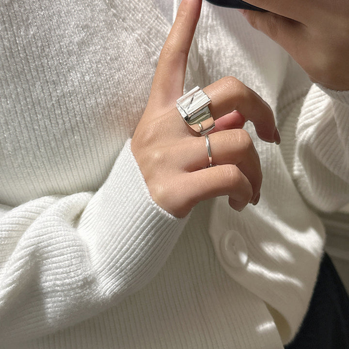 Designer Textured Adjustable Ring