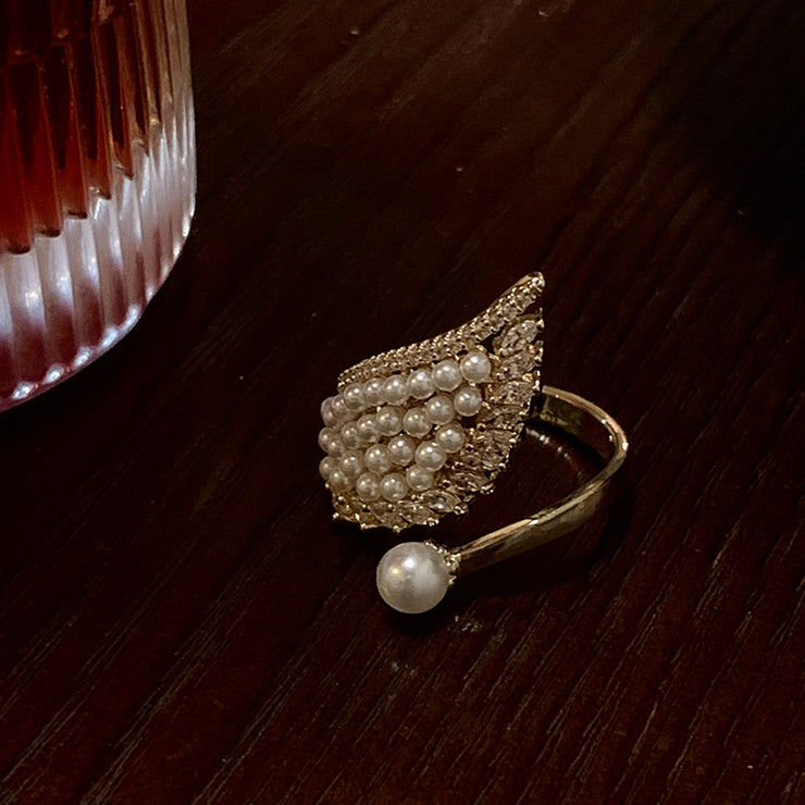 Angel Wing Pearl Ring