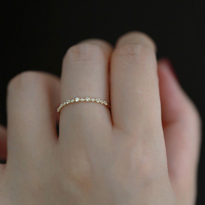 Minimal Micro Zircon Stacking Ring — Slim Band | Gold / Silver | S925 Sterling Silver