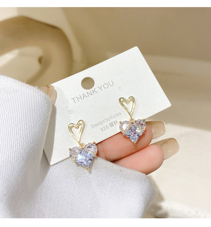 Double Layered Pink Heart Earrings
