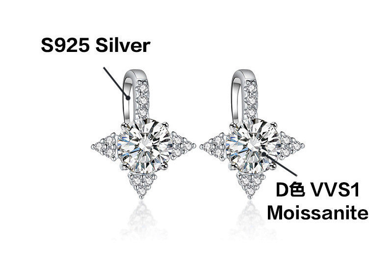 Moissanite Huggie Earrings