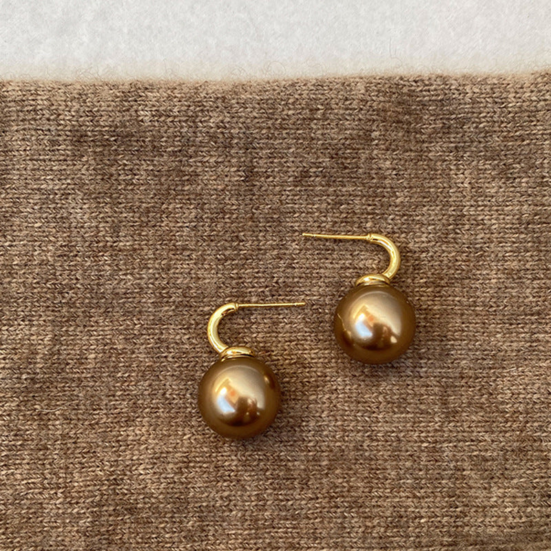 Champagne Pearl Stud Earrings