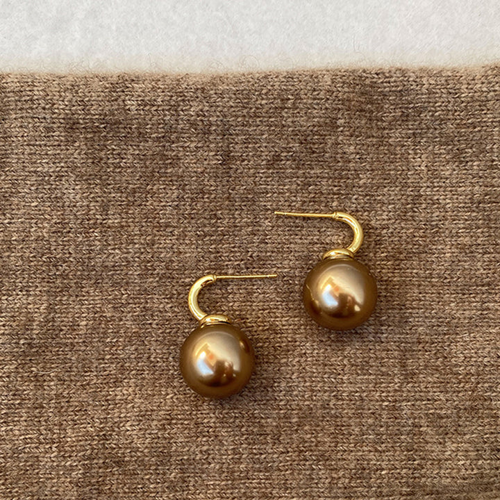 Champagne Pearl Stud Earrings