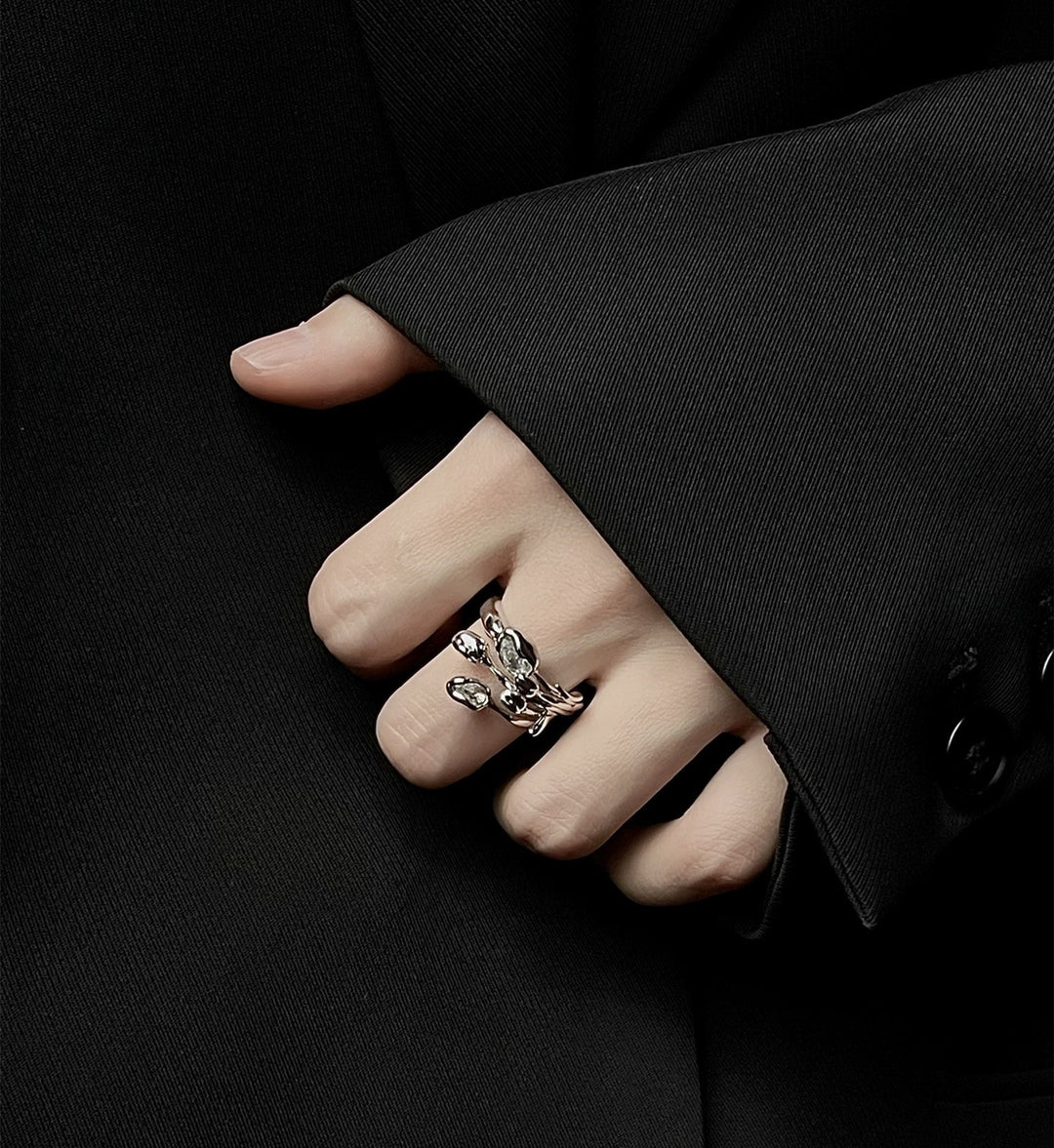 Sterling Silver Tulip Zirconia Ring