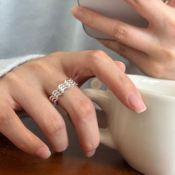 Sterling Silver Triple Wave Ring
