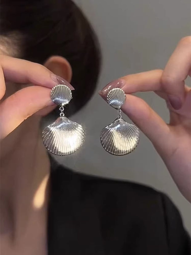 Delicate Silver Shell Earrings