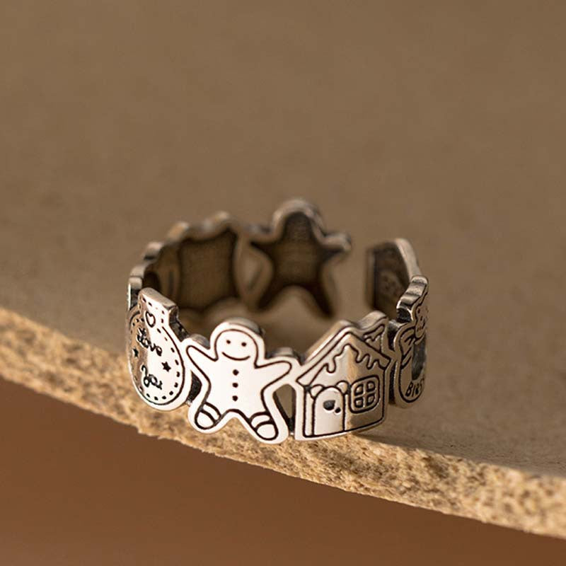 Gingerbread Man Adjustable Ring