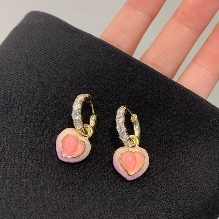 Sweetheart Pink Peach Earrings