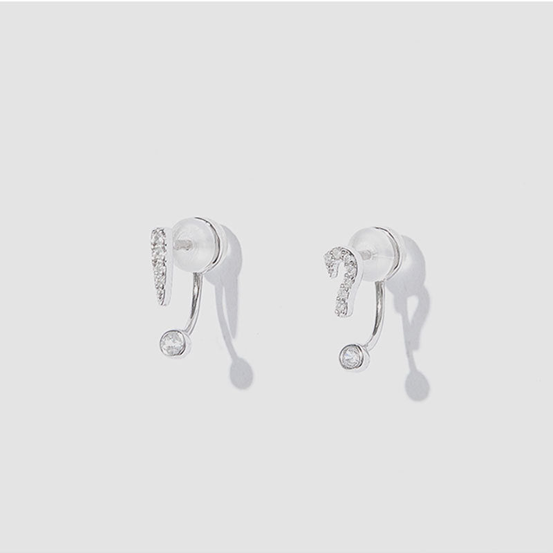 Sterling Silver '！？'Earrings