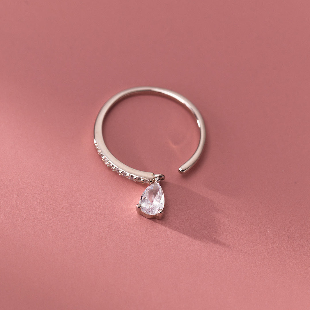s925 Sterling Silver Drops Adjustable Ring