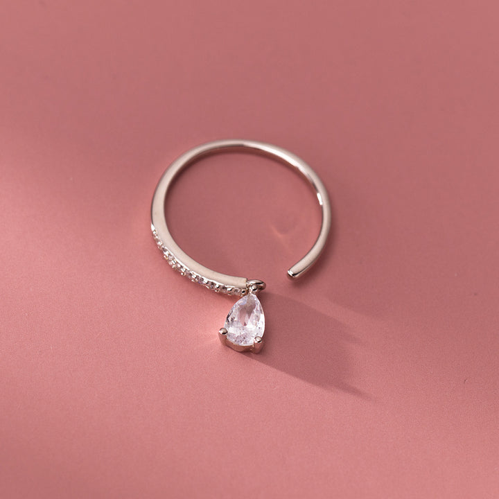 s925 Sterling Silver Drops Adjustable Ring