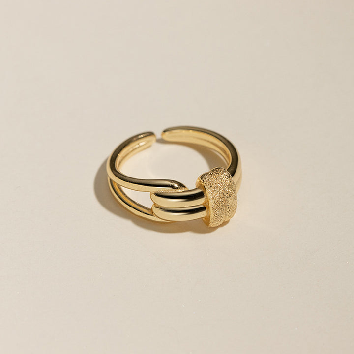 S925 Sterling Silver Ultimate Double Band Matte Sparkling Ring