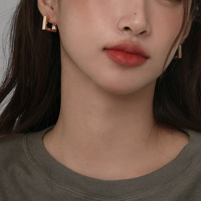 Square Eroded Hoop Earrings