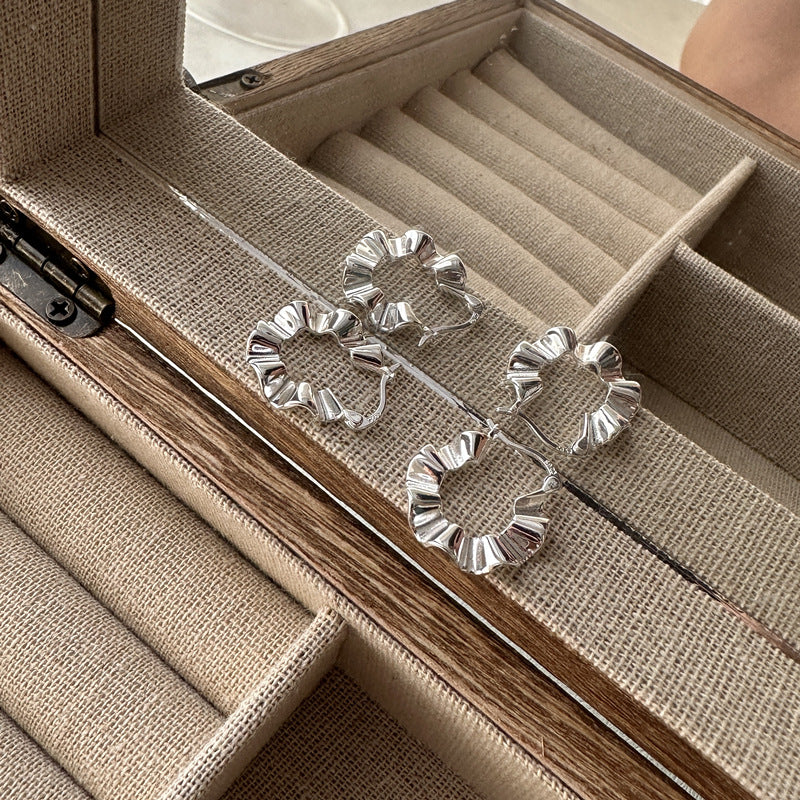 Sterling Silver Ruffle Earrings