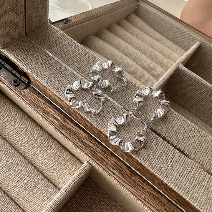 Sterling Silver Ruffle Earrings